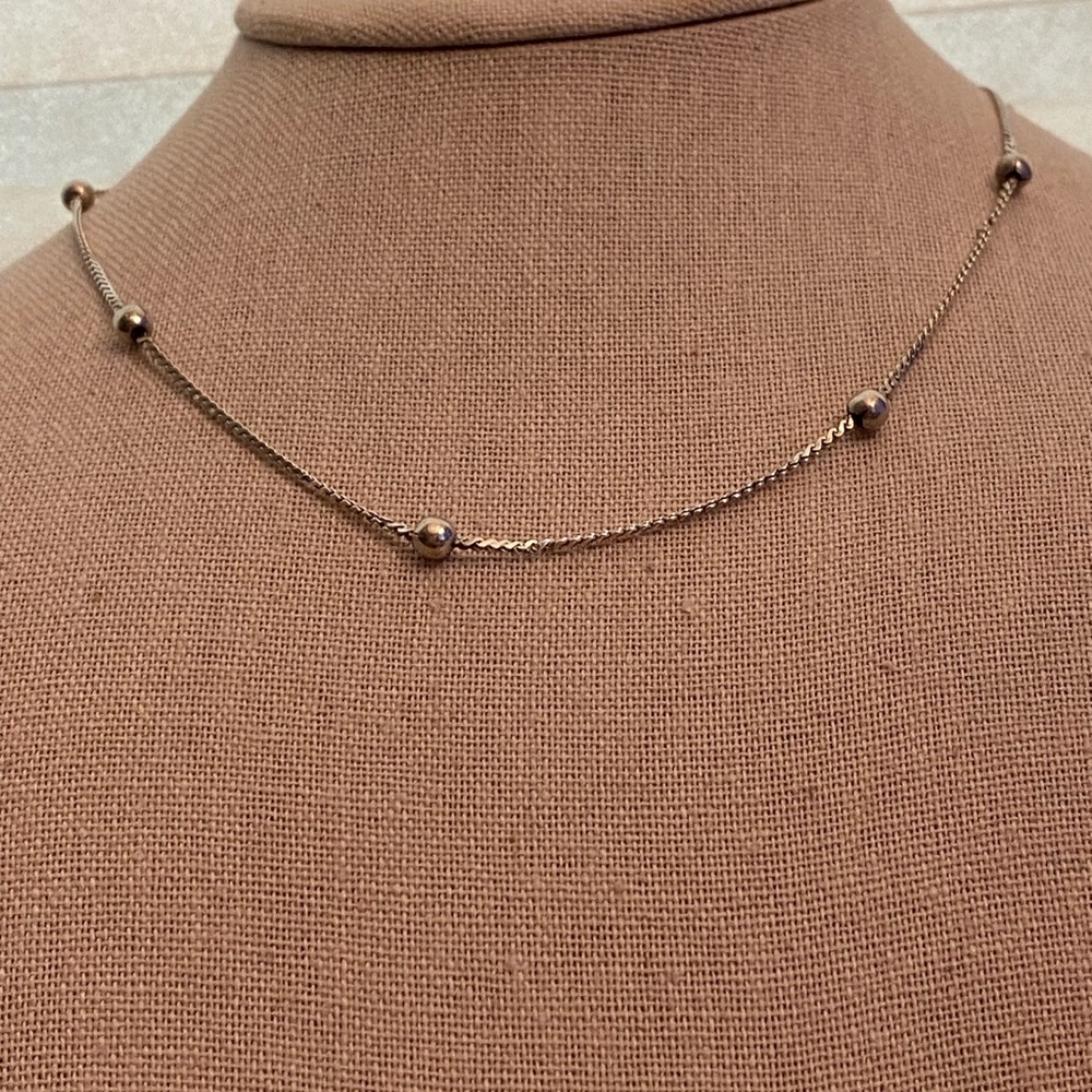 Sterling Silver Minimalist Beaded Necklace